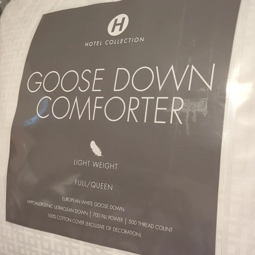 Hotel Collection Goose Down Comforter 500 thread count 100%cotton cover . - Picture 2 of 3
